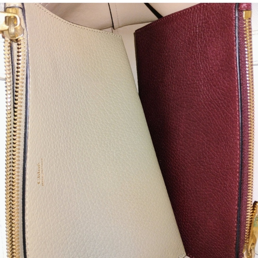 CHLOE  Grained Leather Charlotte Tote Bag - Picture 7 of 12